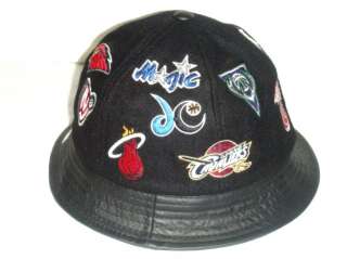 Black NBA Eastern Conference Bucket Hat Fitted Leather  
