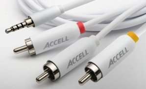  Accell L079B 007J iPod Analog Audio Composite RCA Cable (7 