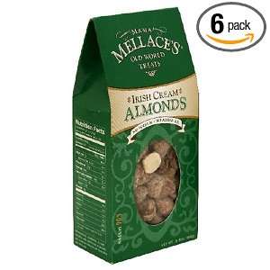 Mama Mellaces Irish Cream Almonds, 3.5 Ounce Gable Box (Pack of 6 