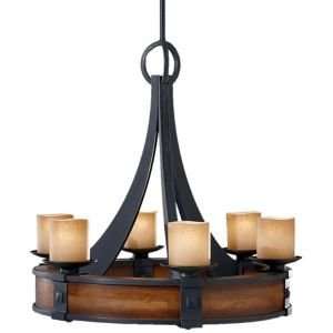   R289569 Finish Antique Forged Iron and Aged Walnut Shade Fluer De Lis