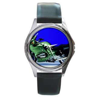 Fantasy BMW Motorcycle Black Silver Leather Watch  