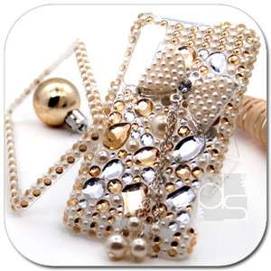 3D Bling Gold Crystal Hard Skin Case Cover For Verizon Motorola Droid 