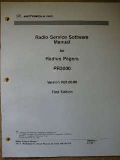Motorola Radius Pager PR3000 Serv Software Manual # 143  