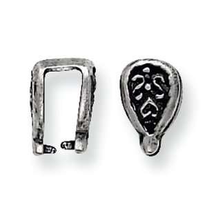  Sterling Silver 4.7mm Fancy Antiqued Casted Bail Jewelry