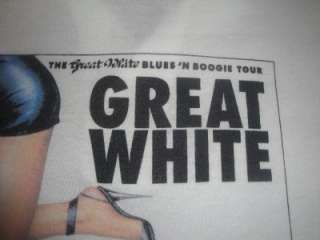 Great White B&B Vtg 1990 Tour Shirt MSG Havana Black Promo Capitol 