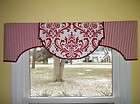 Custom Red & White Damask Stripe Arch Valance