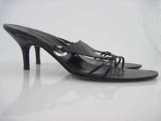 NARCISO RODRIGUEZ Black Leather Strappy Heels Shoes 8.5  