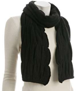 Sayami black cashmere fringe squiggle scarf  