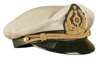   Classic Ship Yacht Commander Leather Navy Captain Sailor Naval Cap Hat