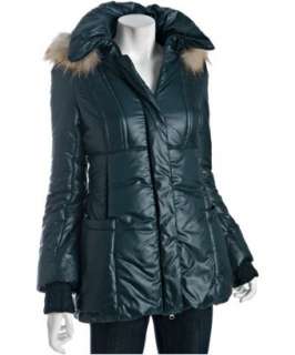 Mackage peacock quilted Willow fur trimmed hooded jacket   