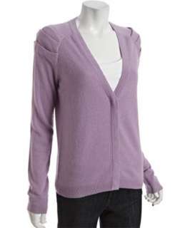 Magaschoni lavender cashmere pleated shoulder cardigan   up to 