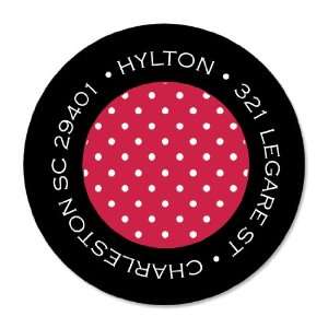  Banded Polka Dots Black & Red Labels