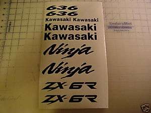 Kawasaki Ninja ZX6R 636 decal kit 2007 07 08 09 2008  