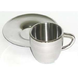 La Pavoni Stainless Steel Espresso Cup & Saucer  Kitchen 