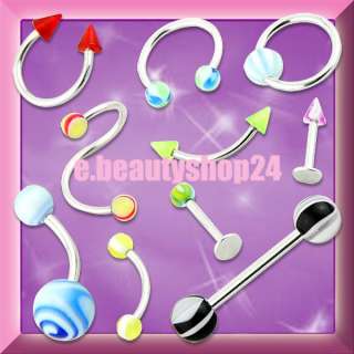   Piercing Body Jewelry Nose Tongue Stud Labret Navel Ring Bar Barbell