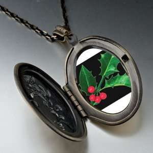  Holly Leaf Photo Pendant Necklace Pugster Jewelry