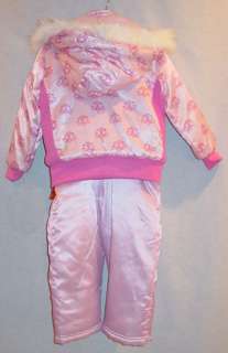 DEREON GIRLS PINK PARKA & OVERALLS SNOW SUIT SZ 2T NWT  