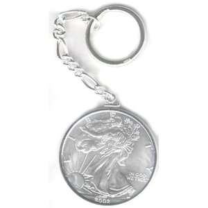   oz American Walking Liberty Eagle Dollar Coin Bezel Keychain Jewelry