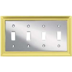 Liberty Hardware 64201 Architectural Quad Switch Wall Plate, Polished 