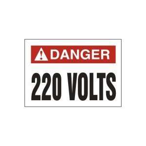 DANGER Labels 220 VOLTS Adhesive Vinyl   5 pack 2 1/2 x 3 1/2 