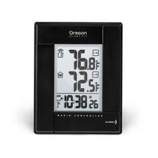   RMR382 B Wireless Indoor/Outdoor Thermometer with Atomic Clock, Black