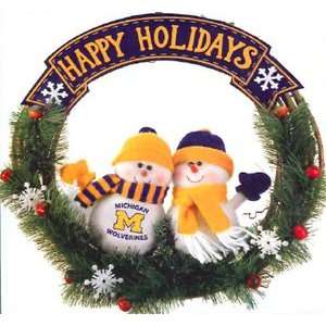   LSU Tigers Happy Holidays Snowman Christmas Wreath