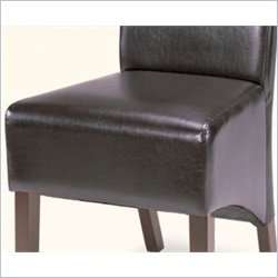   Bycast Vinyl Rolled Back Parson Dining Chair in Chocolate [254442