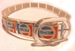 Vintage Clear Plastic PEPSI Logo BELT   Retro  