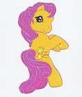 LARGE YELLOW MY LITTLE PONY HAND CUT IRON ON LICENSED FABRIC APPLIQUE