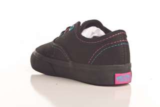 Vans Toddler Authentic Shoes Size 5T Black/Pink/Blue  