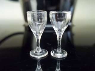 2Pcs Dollhouse Miniatures Hand Blown Glassware Wine Cup  