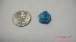 12 Rose Bud Teal Blue Roses for Crafts Dolls Children HairBow Decorate 