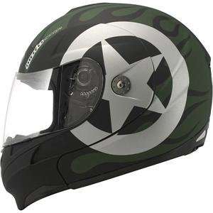  KBC FFR Modular Retro Helmet   Medium/Black/Green 