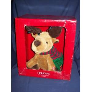  HOME FOR THE HOLIDAYS Animated Singing Moose Plush We 