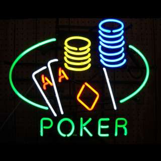 5POKER Poker Table and Chips Neon Sign