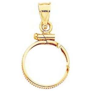    14K Yellow Gold Screw Top Bezel for $1 Type 1 Coin A Jewelry