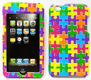   4TH GEN HARD Case Cover JIGSAW PUZZLE PIECES GREEN YELLOW PINK  