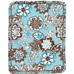  Microfleece No Sew Throw Kit 43X55 Batik Floral Aqua 