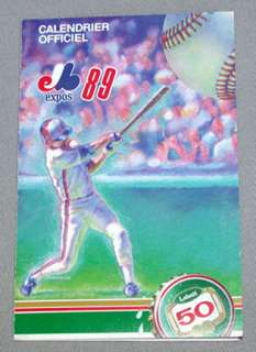 1989 Montreal Expos Labatt MLB Baseball Schedule  