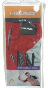 Head Web Racquetball Glove Right L Red *NEW*  