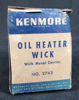 VINTAGE KENMORE #2743 OIL HEATER WICK W/METAL CARRIER  