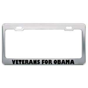 Veterans For Obama Military Metal License Plate Frame Holder Border 
