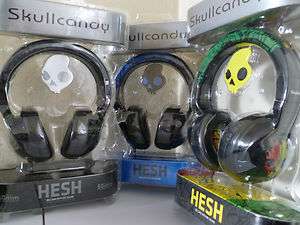   Hesh Shattered Gray Blue Rasta Grey Skull Headphones 3.5mm 50mm  