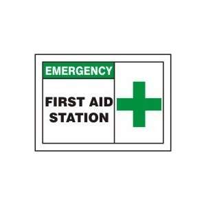  Sign,7x10 In,emergency First Aid Station   ACCUFORM 