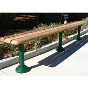   Standard Backless Wood Slat Park Bench, Blue Patio, Lawn & Garden