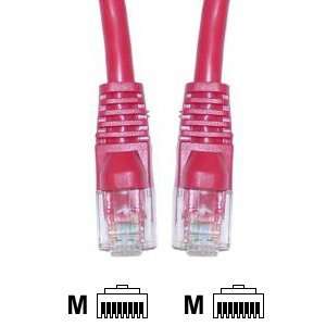  (5 PACK) 2 Feet RJ45 CAT 5E Molded Network Cable   Red 