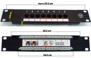 10 inch SOHO Network 8 Port Cat5e Patch Panel Rack Mount / 10 inch 