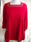   Womens Sz XL GORGEOUS Red Ruffle WRAP KNIT HOLIDAY TUNIC TOP  