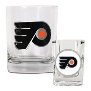  Philadelphia Flyers Rock Glass & Shot Glass Set Sports 