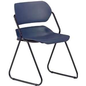  OFM Navy Stack Chair with Black Sled Base